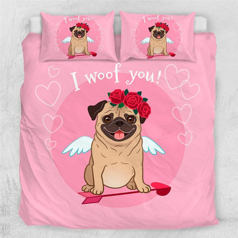 Image of Beloved  Pug Comforter Set - Beddingify