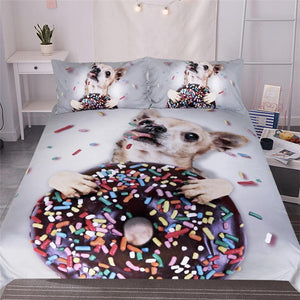 Sweet Donut With Dog Comforter Set - Beddingify