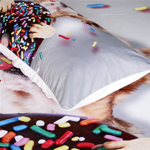 Image of Sweet Donut With Dog Bedding Set - Beddingify