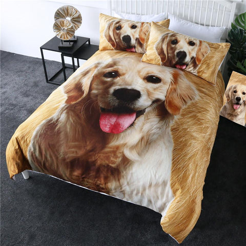 Image of Lovely Dog Face Comforter Set - Beddingify