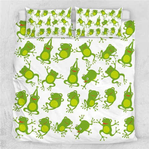 Image of Cute Frog Prince Fairy Tale Comforter Set - Beddingify