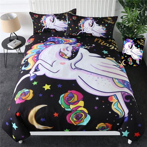 Lovely Moon Star Unicorn Comforter Set - Beddingify