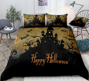 Halloween Castle Black Bedding Set - Beddingify