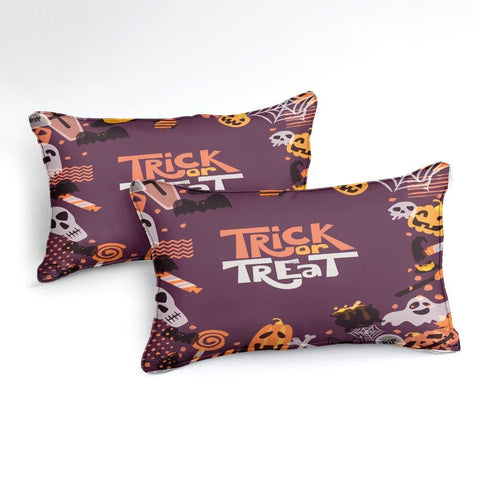 Image of Happy Halloween Trick Or Treat Comforter Set - Beddingify