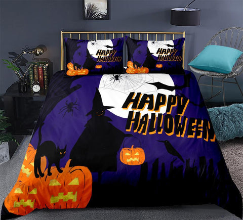 Image of Cartoon Halloween Comforter Set - Beddingify