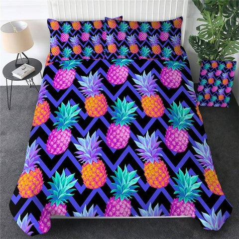 Image of Pineapple Tropical Palm Leave Bedding Set - Beddingify