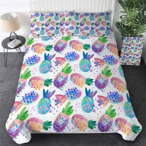 Image of Pineapple Tropical Palm Leave Comforter Set - Beddingify