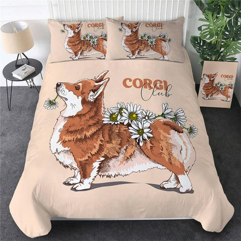 Image of 3D Fur Corgi Comforter Set - Beddingify