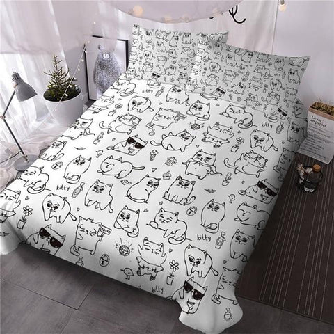 Image of Hipster Doodle Animal Comforter Set - Beddingify