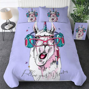 Llama Rainbow Glass Comforter Set - Beddingify