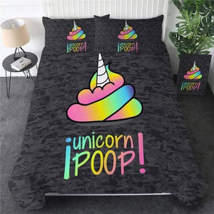 Rainbow Poop Comforter Set - Beddingify