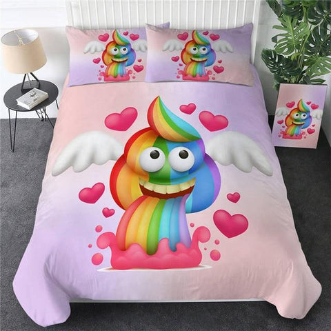 Image of Rainbow Poop Comforter Set - Beddingify