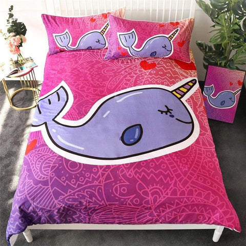 Image of Purple Whale Comforter Set - Beddingify