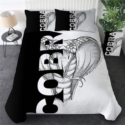 Image of Wolf Set Letters Cool Black White Comforter Set - Beddingify