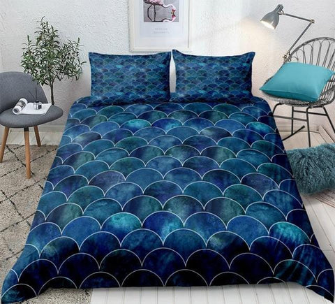 Image of Colorful Mermaid Scale Bedding Set - Beddingify
