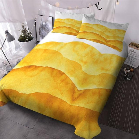 Image of Sunset Yellow Mountain Landscape Comforter Set - Beddingify