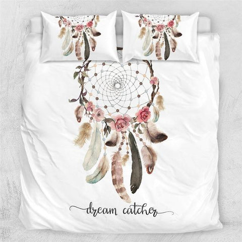 Image of Dreamcatcher Boho Feathers Comforter Set - Beddingify