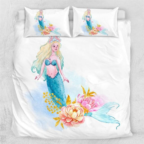 Image of Mermaid Queen Princess Comforter Set - Beddingify