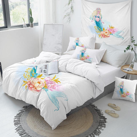 Image of Mermaid Queen Princess Comforter Set - Beddingify