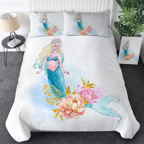 Image of Mermaid Queen Princess Comforter Set - Beddingify