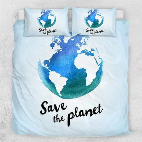 Image of Earth Save the Planet Comforter Set - Beddingify