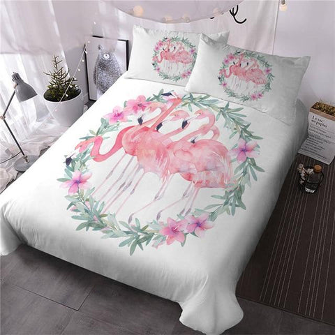 Image of Pink Flamingo Romantic Bedding Set - Beddingify