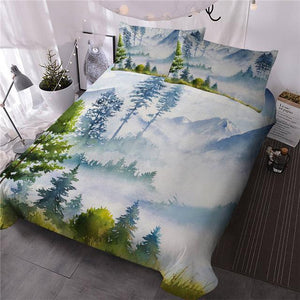 Spring Mountain Art Landscape Comforter Set - Beddingify