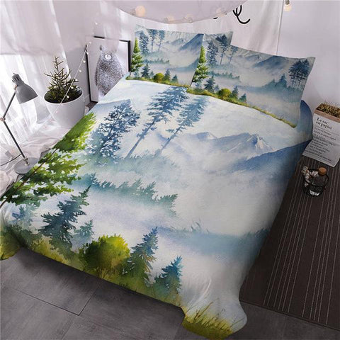 Image of Spring Mountain Art Landscape Bedding Set - Beddingify