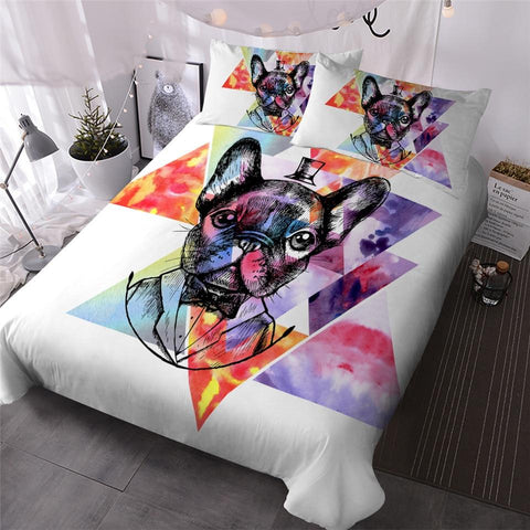 Image of Watercolor Pug Comforter Set - Beddingify