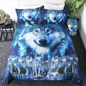 Galaxy Star Wolf Comforter Set - Beddingify