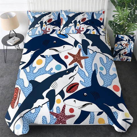 Image of Cartoon Shark Comforter Set - Beddingify