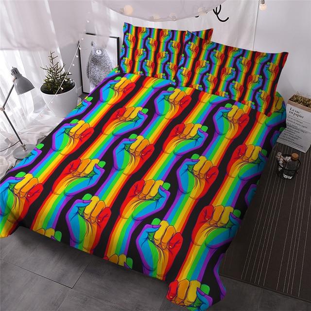 Striped Rainbow Color Comforter Set - Beddingify