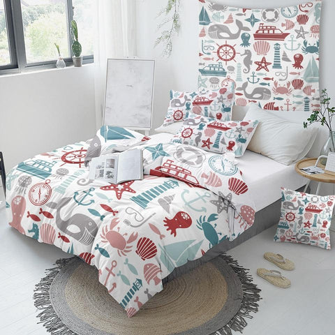 Image of Nautical  Icons Comforter Set - Beddingify