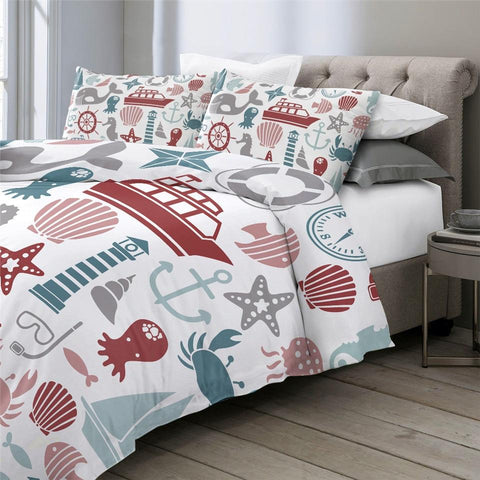 Image of Nautical  Icons Comforter Set - Beddingify