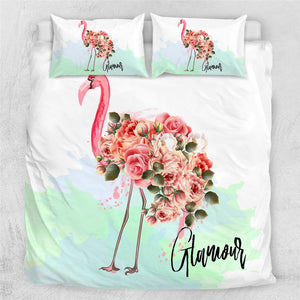 Glamour Flamingo Comforter Set - Beddingify