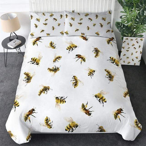 Image of Honey Bee Golden Luxury Comforter Set - Beddingify