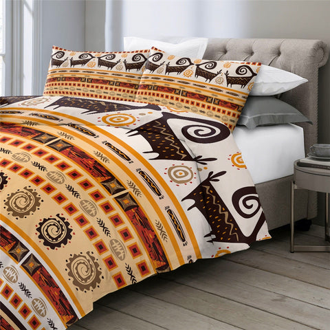 Image of Geometric Aztec African Bedding Set - Beddingify