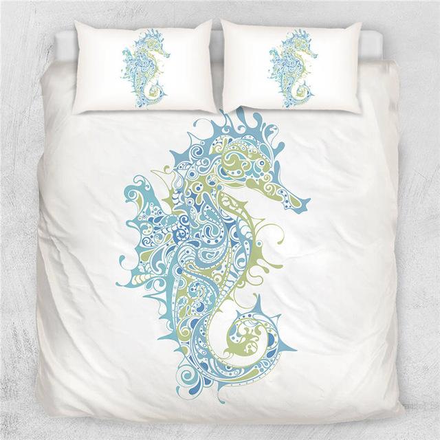 Seahorse Themed Comforter Set - Beddingify