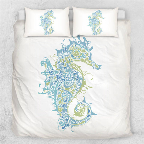 Image of Seahorse Themed Bedding Set - Beddingify