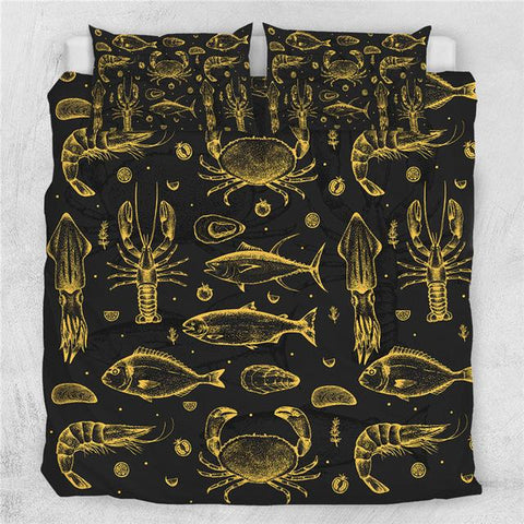 Image of Golden Sea Animal Comforter Set - Beddingify