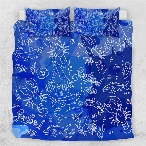 Image of Blue Sea Animals Bedding Set - Beddingify