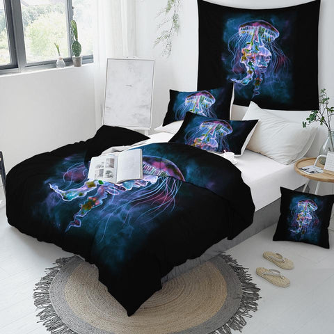 Image of Luminous Jellyfish Comforter Set - Beddingify