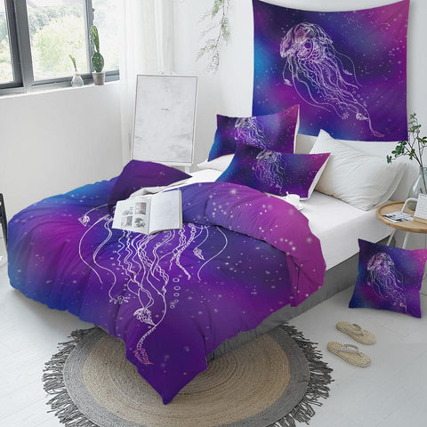 Image of Lavender Jellyfish Comforter Set - Beddingify