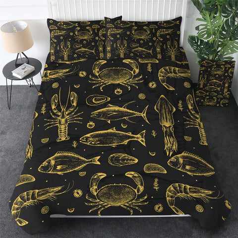 Image of Golden Sea Animal Comforter Set - Beddingify