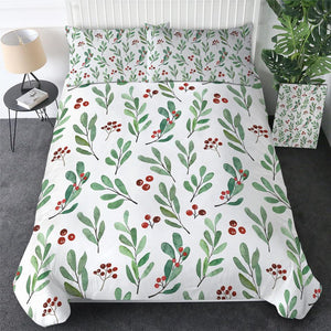 Leaves And Flowers Comforter Set - Beddingify