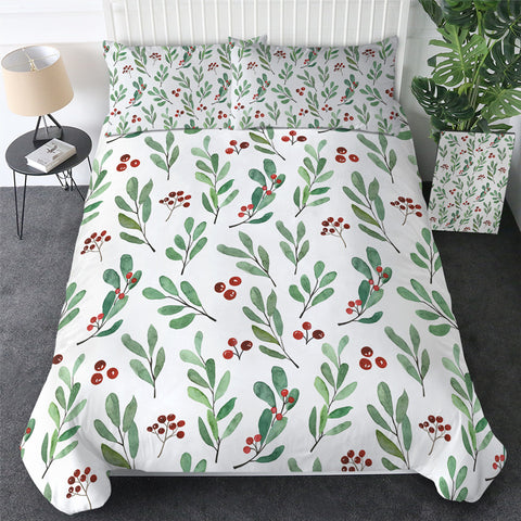 Image of Green Leaf Bedding Set - Beddingify