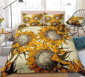Vintage Sunflowers Bedding Set - Beddingify