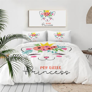 Cat Eyelashes Comforter Set for Kids - Beddingify