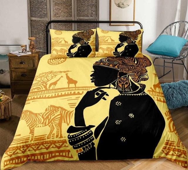 Adorable African Woman Bedding Set - Beddingify