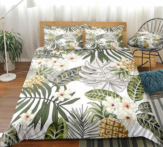 Palm Leaves and Pineapple Bedding Set - Beddingify